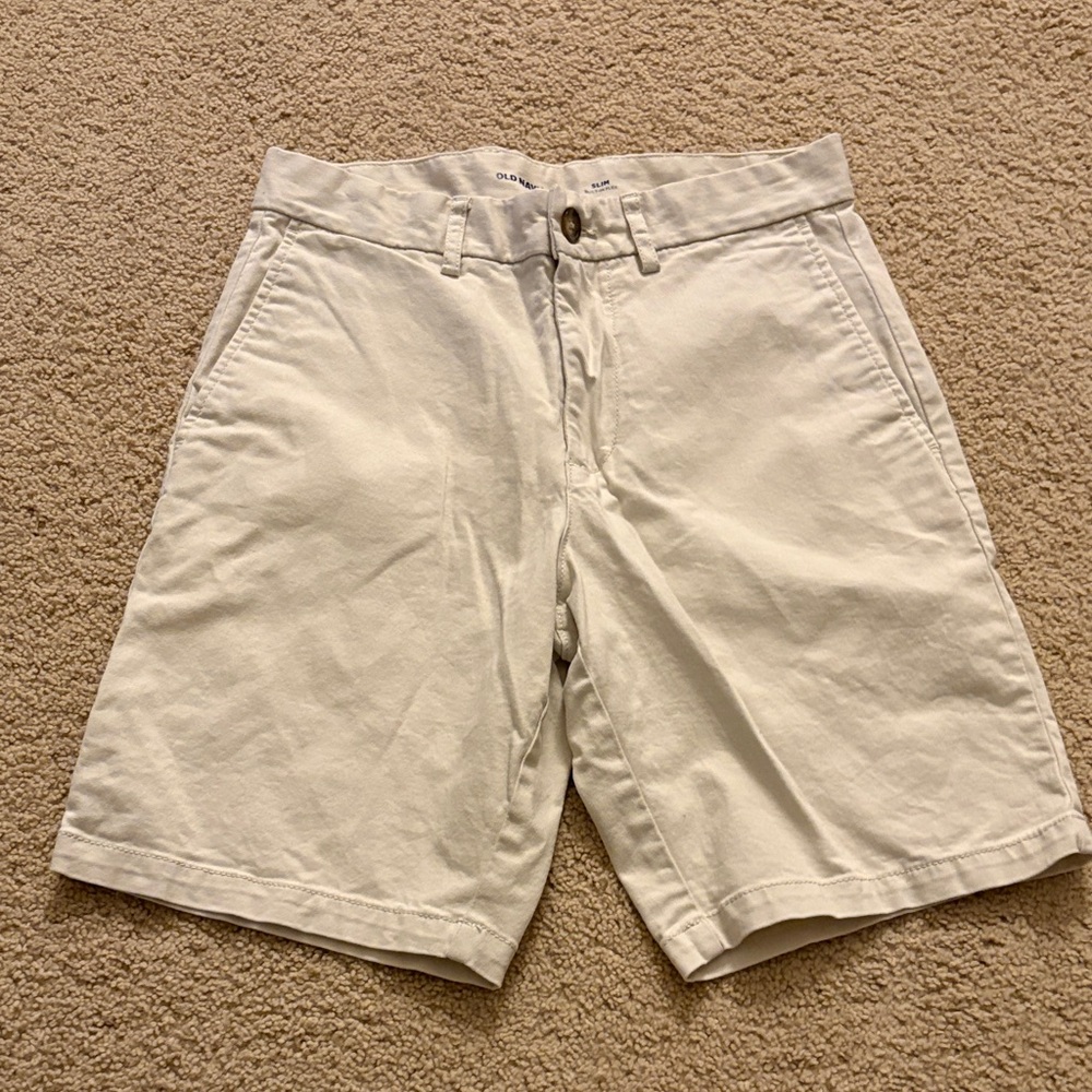 Old Navy Men's Cream Flat Front Shorts